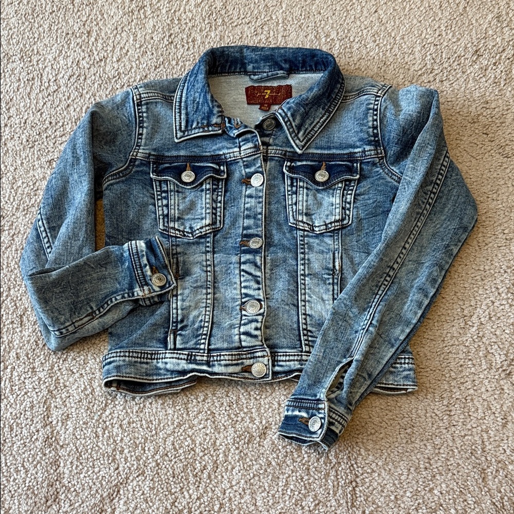 7 For All Mankind Light Blue Kids Jean Jacket, Medium